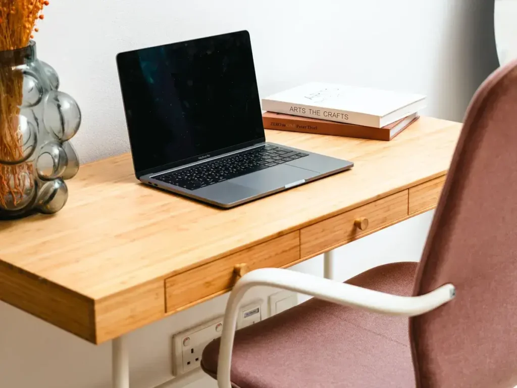 Compact budget-friendly desk for a small home office