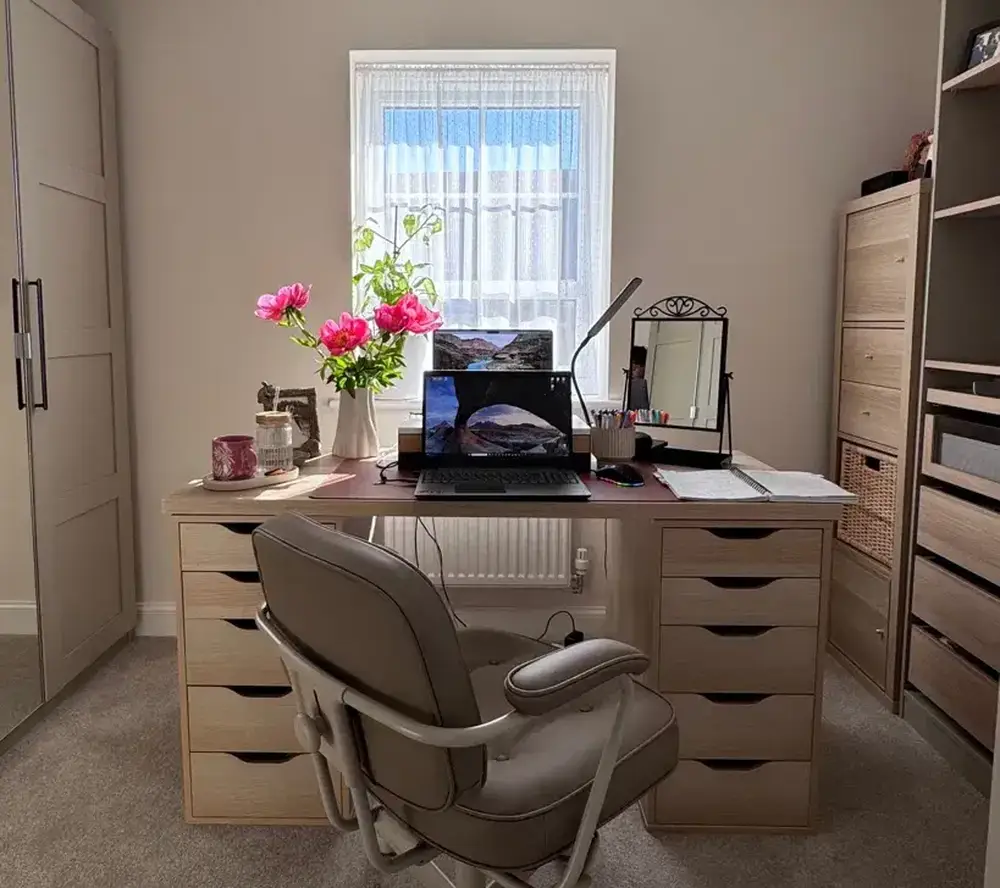 Multifunctional furniture in a small home office