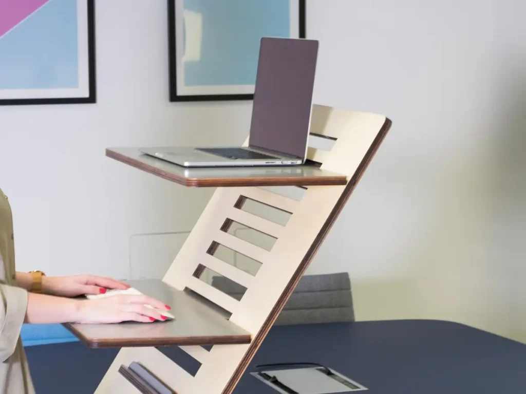 Height-adjustable standing desk for a flexible home office