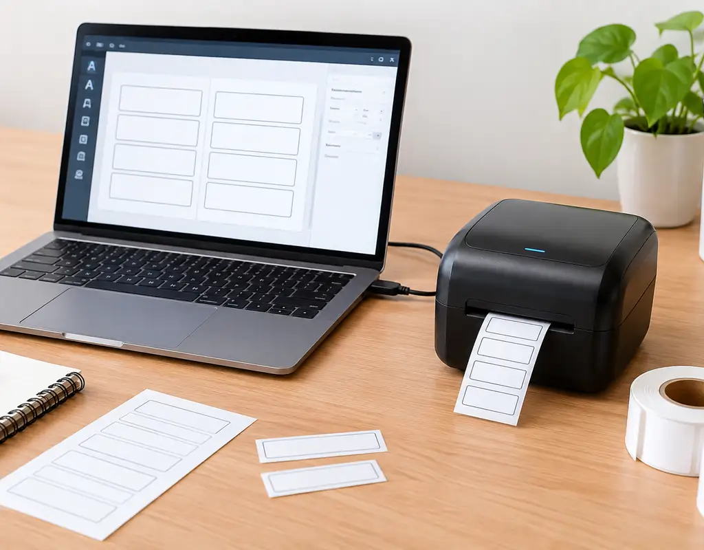 Compact USB label maker for a small home office