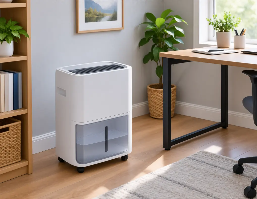 Compact compressor dehumidifier for a small home office