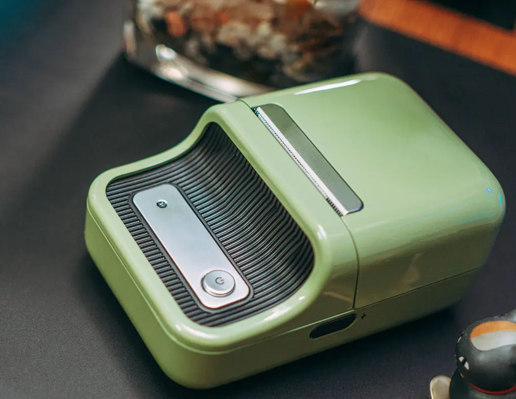 Compact Bluetooth label maker for a small home office