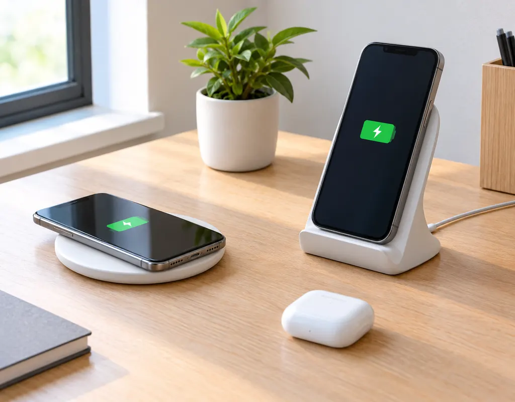 Compact wireless charging station for a small home office