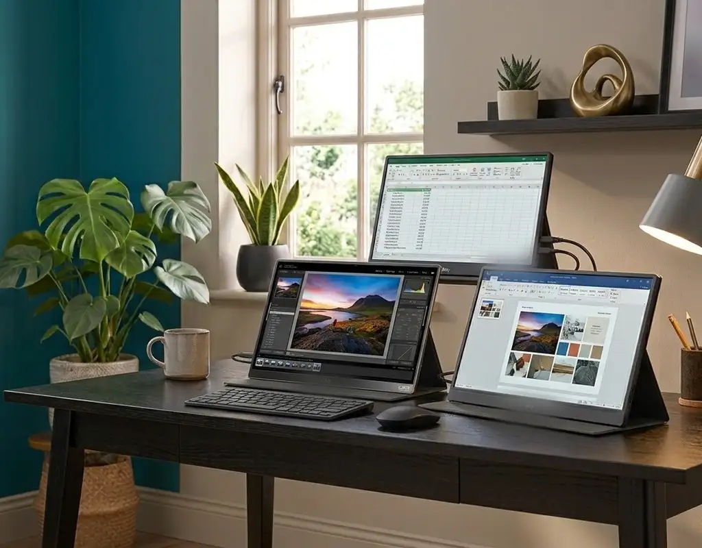 premium portable OLED monitor for small home office