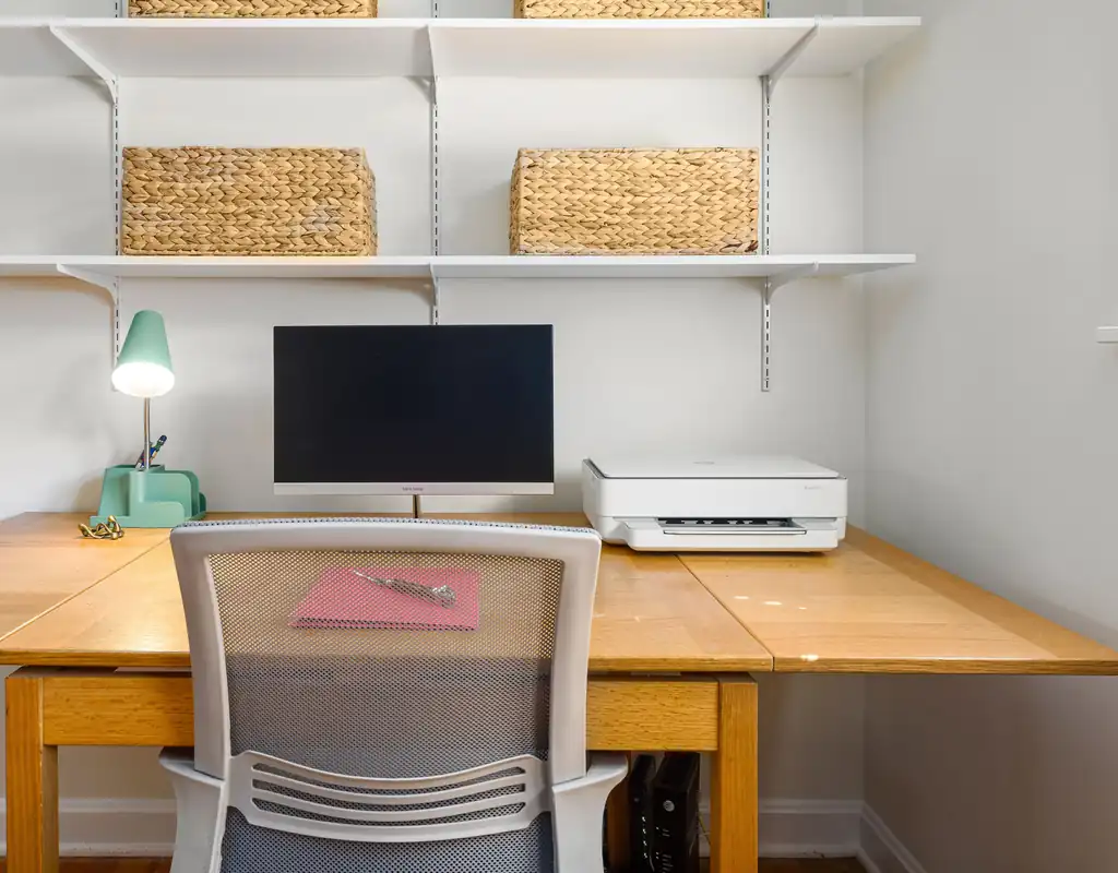 printer placement with enough clearance in a small office