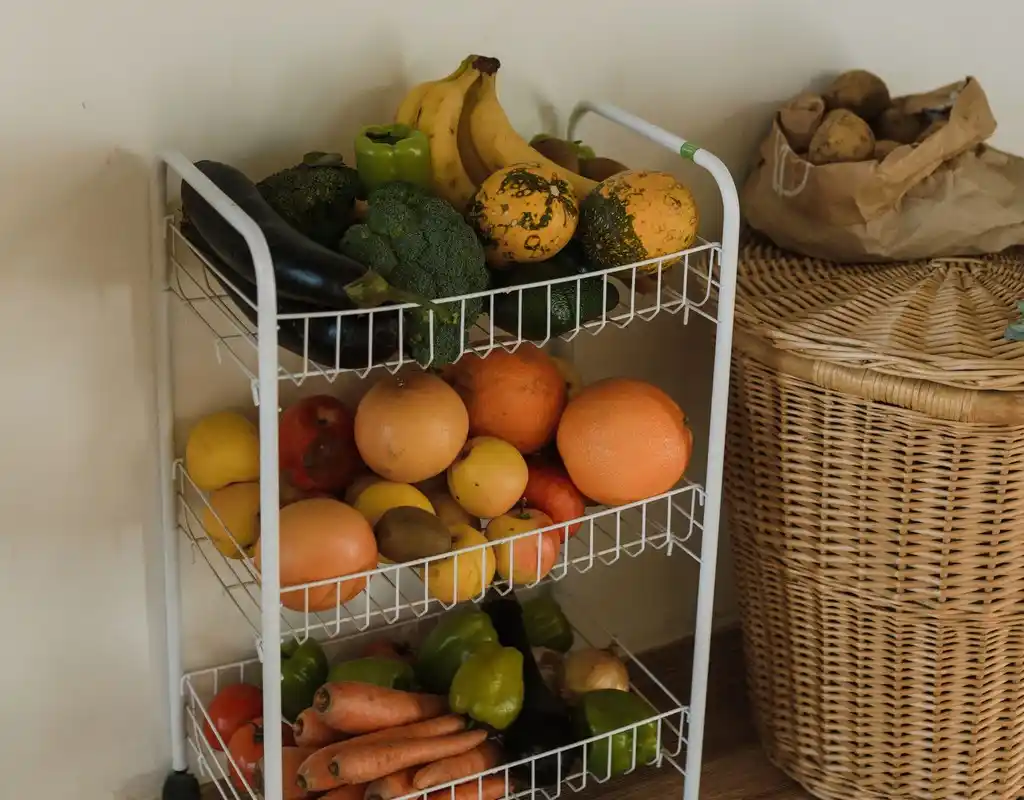 Small apartment storage products with a rolling storage cart