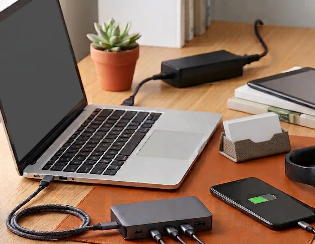 Small PU leather desk mat for a compact workspace