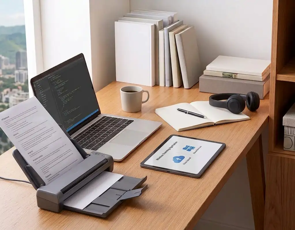 Wireless compact document scanner for a small home office